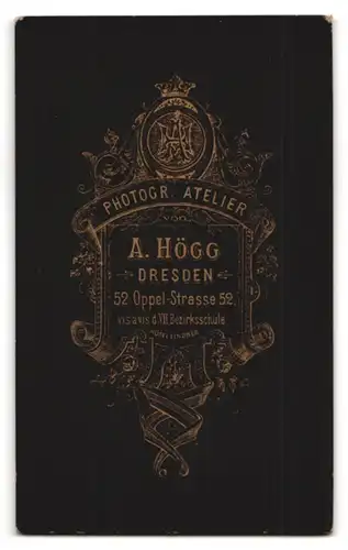 Fotografie A. Högg, Dresden, Oppelstrasse 52, Portrait Gardesoldat mit Bajonett am Koppel
