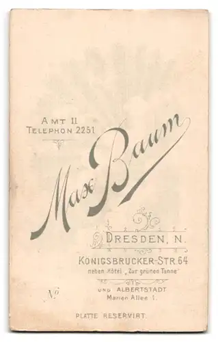 Fotografie Max Baum, Dresden-N., Königsbrückerstr. 64, Portrait eines Gardesoldaten