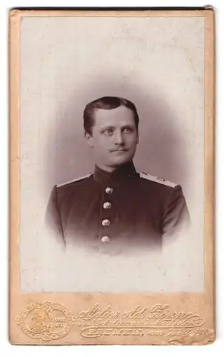 Fotografie Ad. Zinne, Bremen, am Wall 160, Portrait Soldat in Unfirm Rgt. 75