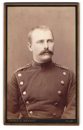 Fotografie Eberle & Werner, Ulm, Karls- u. Neuthorstr., Portrait Einjährig-Freiwilliger Chevauleger in Uniform