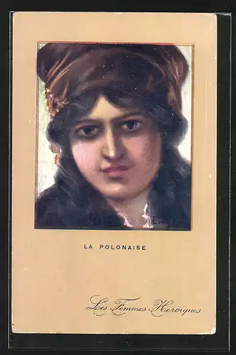 Künstler-AK Em. Dupuis: La Polonaise, Hübsche dunkelhaarige Polin