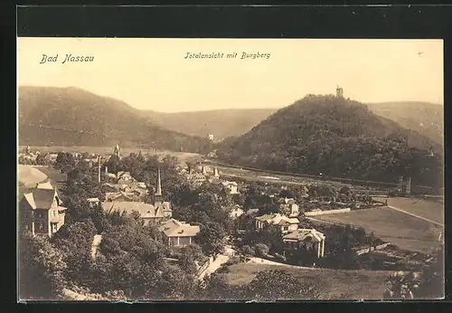 AK Bad Nassau, Gesamtansicht mit Burgberg