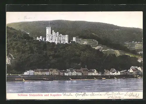 AK Stolzenfels, Schloss und Kapellen am Rhein