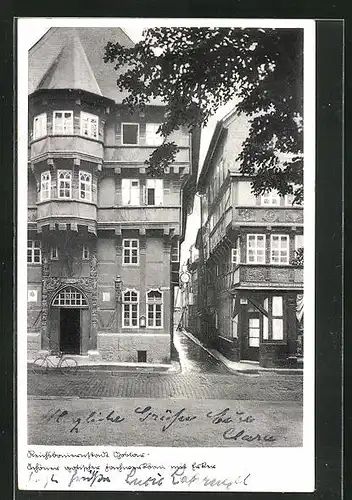 AK Goslar /Harz, Gotischer Fachwerkbau mit Erker
