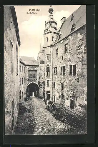 AK Marburg a. L., Blick in den Schlosshof