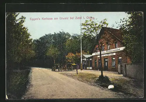 AK Zetel i. Oldbg, Eggen`s Kurhaus am Urwald