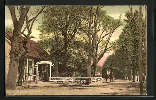 AK Brockeswalde, Gasthaus Zur Waldeslust und Pferdewagen