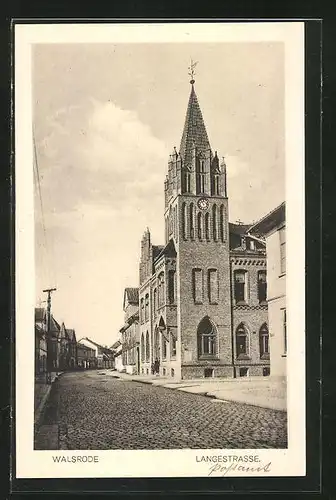 AK Walsrode, Langestrasse mit Kirche