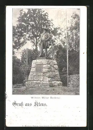 AK Atens, Wilhelm Müller Denkmal