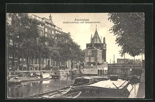 AK Amsterdam, Gelderschekade met Schreierstoren