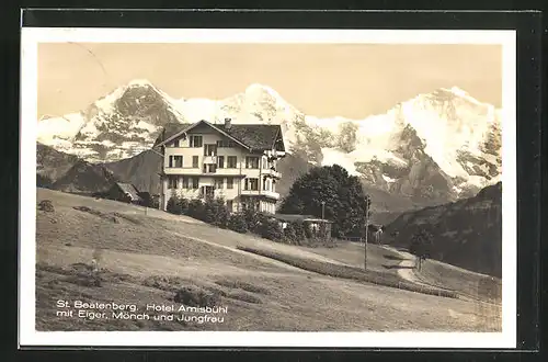 AK St. Beatenberg, Hotel Amisbühl mit Eiger
