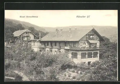 AK Münster i. E., Hotel Moenchberg im Sonnenschein