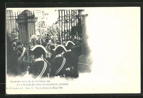 AK Entrade de Alfonso XIII. a la Iglesia de San Francisco el Grande 1902, König Alfons XIII. von Spanien
