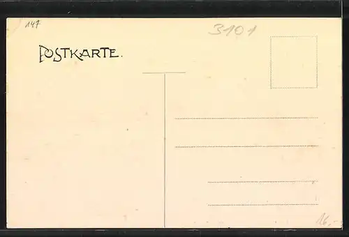 AK Wietze, Allee mit Gebäudeansicht