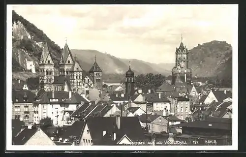 AK Andernach, Teilansicht mit Kirche und Häusern