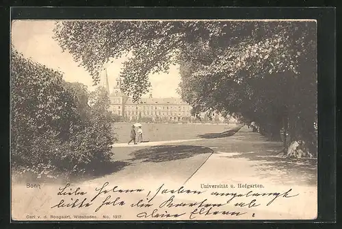 AK Bonn, Universität und Hofgarten