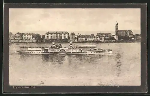 AK Engers / Rhein, Dampfer Kaiserin Auguste Victoria auf dem Rhein