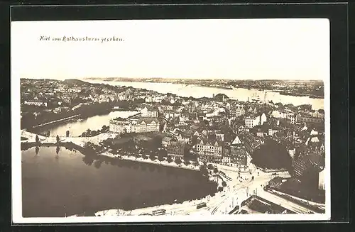 AK Kiel, Ortsansicht vom Rathausturm gesehen