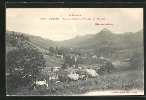 AK Fougax, Vue de l`Ouest et Vallée de Bélesta