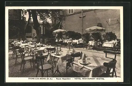 AK Digne-les-Bains, Route Napoléon, Hotel-Restaurant Mistre