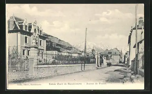 AK Barcelonnette, Entrée Ouest, Avenue de France