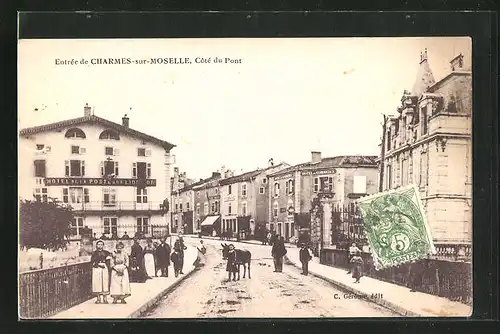 AK Charmes-sur-Moselle, L`Entrée, coté du pont