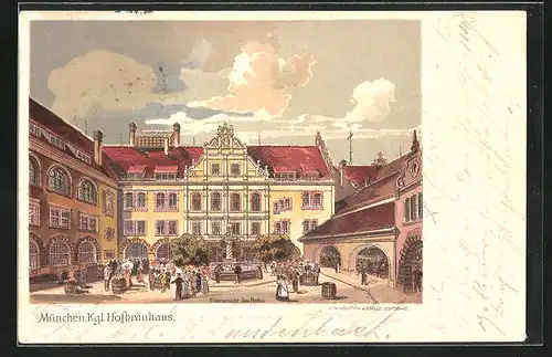 Lithographie München, Königliches Hofbräuhaus