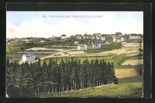 AK Lüdenscheid, Totalansicht vom Stadtwald aus gesehen