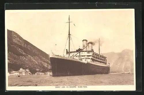 AK Passagierschiff der Orient Line S.S. Orontes in den Hafen einlaufend