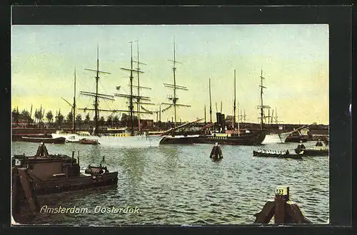 AK Amsterdam, Segelschiffe im Oosterdok