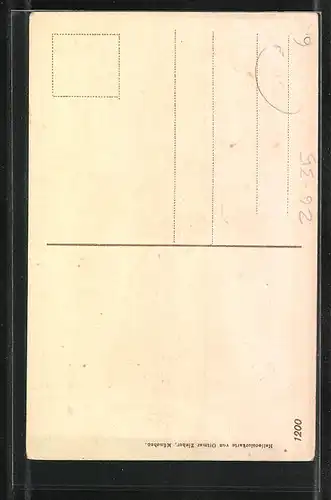 Künstler-AK P. O. Engelhard (P.O.E.): Gruss aus München, Münchner Kindl, Frauenkirche und Wappen