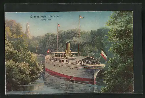 AK Hamburg, 16. Deutsches Bundesschiessen 1909, Ozeandampfer Hammonia