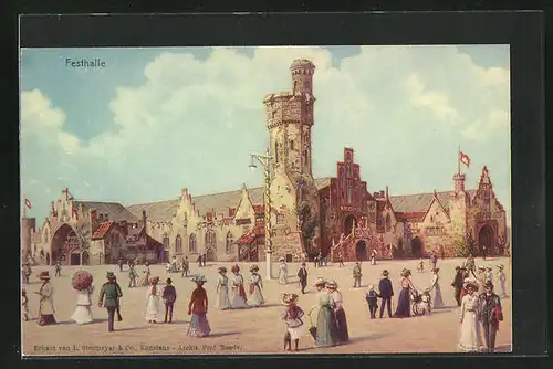 AK Hamburg, 16. Deutsches Bundesschiessen 1909, Festhalle Gesamtansicht