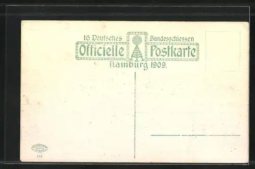 AK Hamburg, 16. Deutsches Bundesschiessen 1909, Gasthaus Wurtsglöckchen von C. Böhle