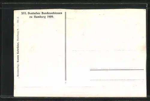 AK Hamburg, 16. Deutsches Bundesschiessen 1909, Festwagen Die Hammaburg