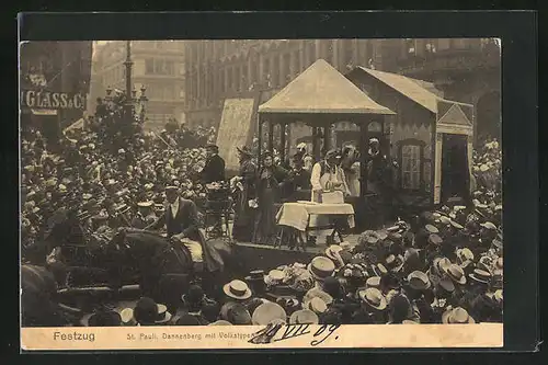AK Hamburg-St. Pauli, 16. Deutsches Bundesschiessen 1909, Festzug, Dannenberg mit Volkstypen