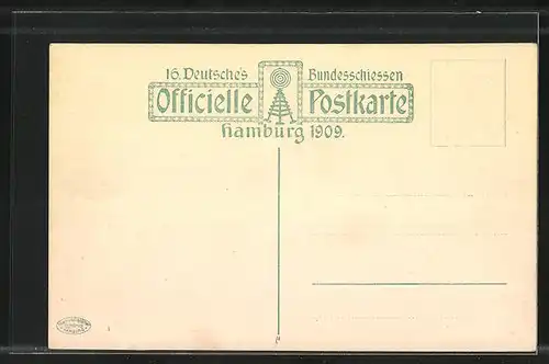 AK Hamburg, 16. Deutsches Bundesschiessen 1909, Festwagen Hamburger Bürgermilitär