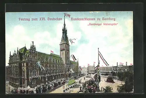 AK Hamburg, XVI. Deutsches Bundesschiessen, Blick auf das Hamburger Waisengrün