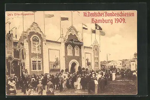 AK Hamburg, 16. Deutsches Bundesschiessen 1909, Ott's Elite-Hippodrom