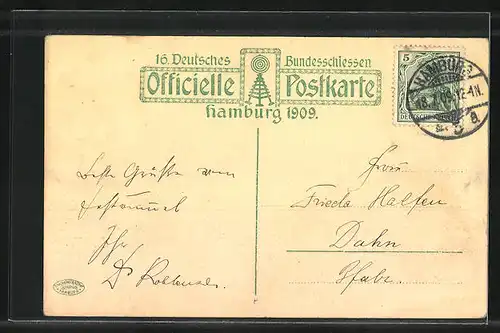 AK Hamburg, 16. Deutsches Bundesschiessen 1909, Ott's Elite-Hippodrom