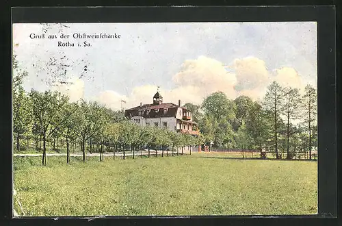 AK Rötha i. Sa., Blick zur Obstweinschänke