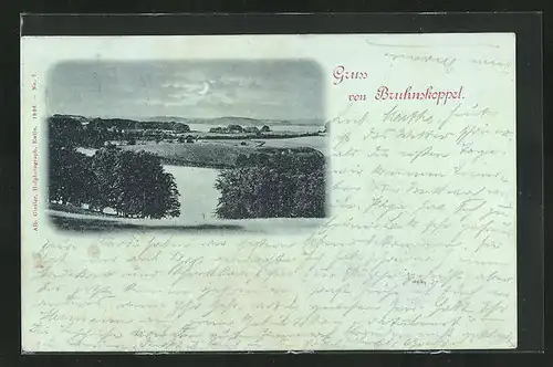 Mondschein-AK Bruhnskoppel, Landschaftsidylle