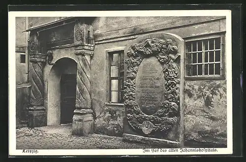 AK Leipzig, im Hof des alten Johannisspitals