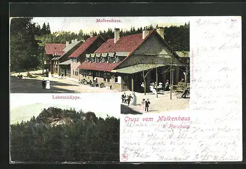 AK Bad Harzburg, Gasthaus Molkenhaus, Leistenklippe