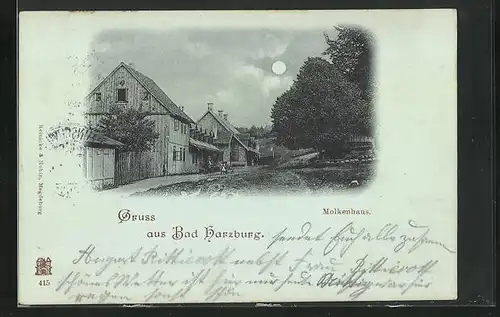 Mondschein-AK Bad Harzburg, Gasthaus Molkenhaus