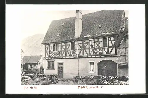 AK Müden /Mosel, Haus Nr. 52, Fachwerkgebäude