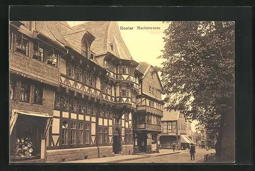 AK Goslar, Häuser in der Marktstrasse