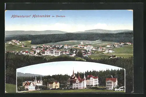 AK Hahnenklee / Harz, Panorama und Villenpartie