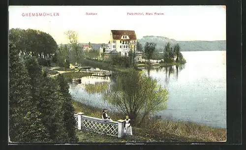 AK Gremsmühlen, Dieksee mit Park-Hotel