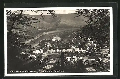 AK Carlshafen a.d. Weser, Blick von der Juliushöhe